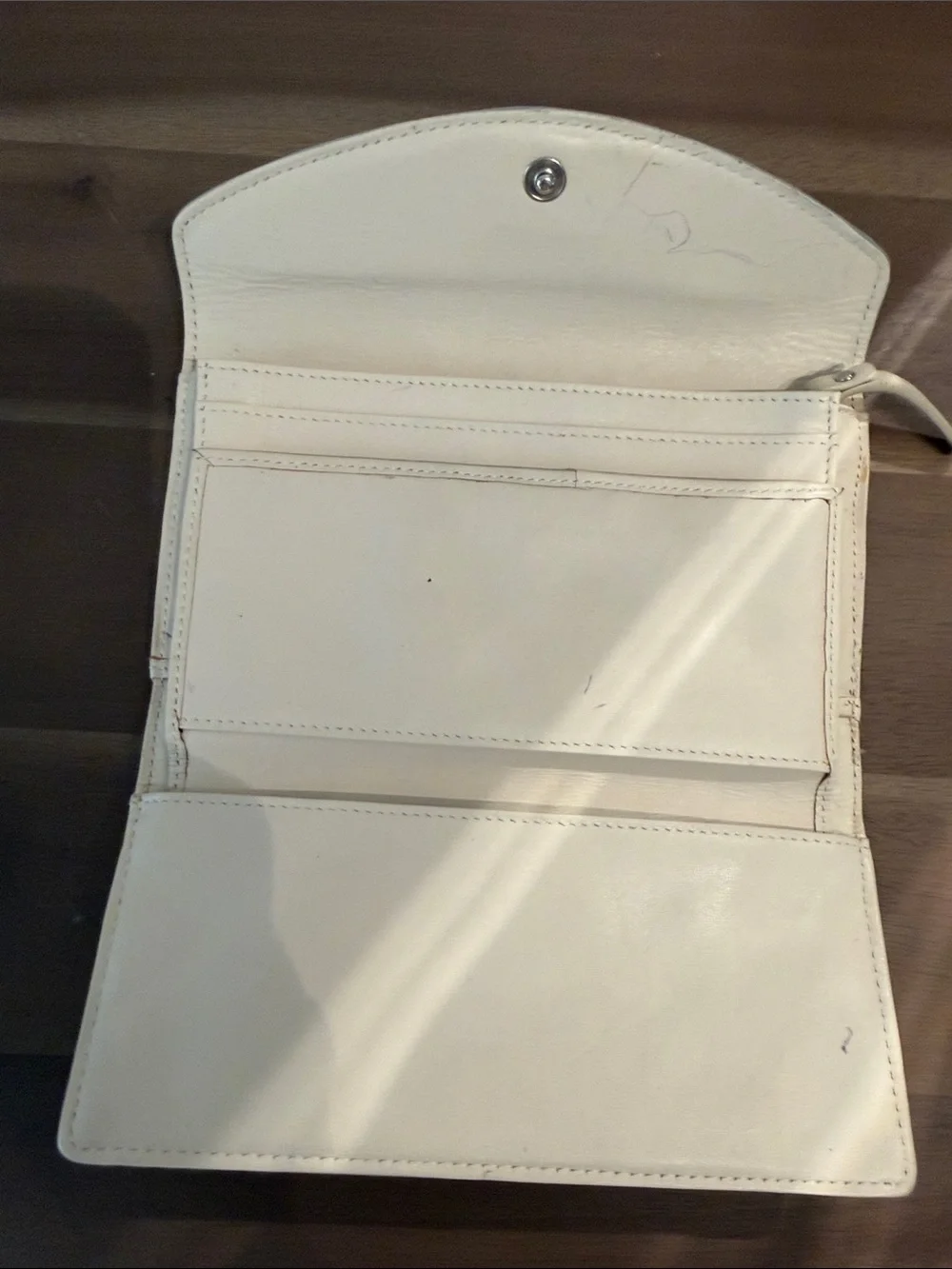 Kate Spade Metallic Silver Fold-Over Wallet Clutch